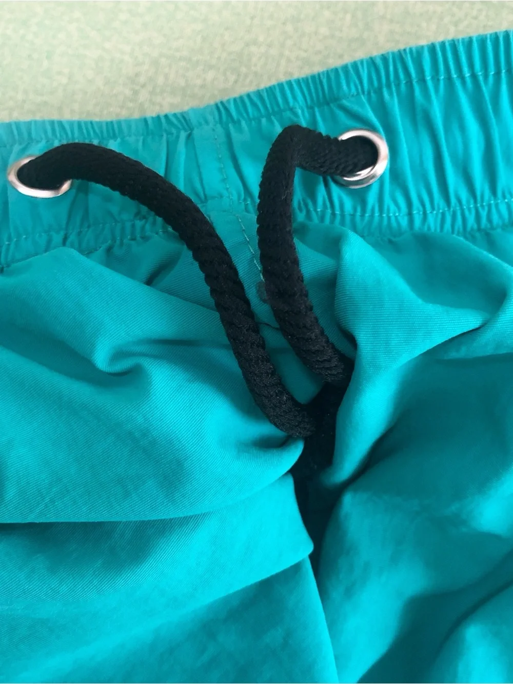 H&M Men's Teal Swim Trunks with Black Drawstring